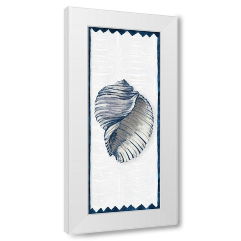 Indigo Shell Panel II White Modern Wood Framed Art Print by Loreth, Lanie