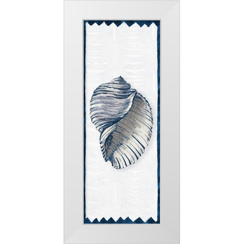 Indigo Shell Panel II White Modern Wood Framed Art Print by Loreth, Lanie