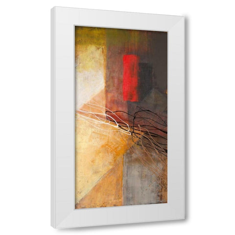 Red on Black II White Modern Wood Framed Art Print by Marcon, Michael