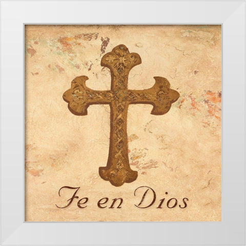 Fe en Dios I White Modern Wood Framed Art Print by Hakimipour, Tiffany