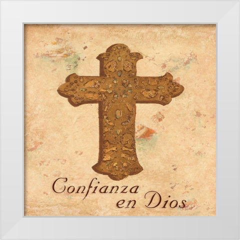Fe en Dios II White Modern Wood Framed Art Print by Hakimipour, Tiffany