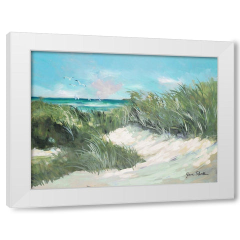 Beach Coast Grass White Modern Wood Framed Art Print by Slivka, Jane