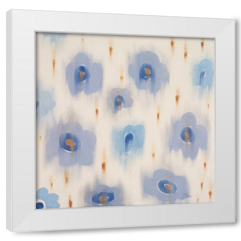 Blue Bloom White Modern Wood Framed Art Print by Pinto, Patricia