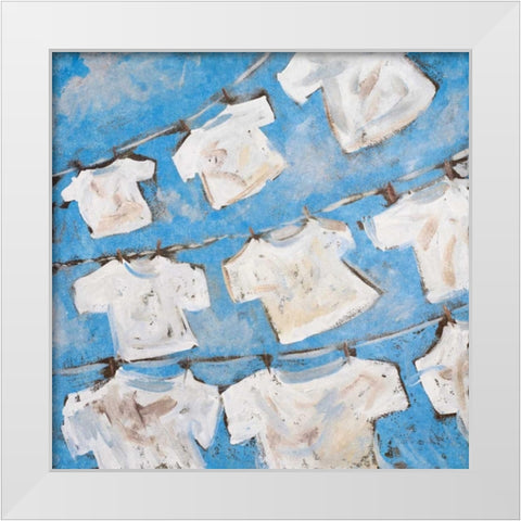 Dry Linen II White Modern Wood Framed Art Print by Kingsley