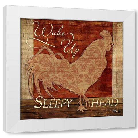 Wake Up Sleepy Head White Modern Wood Framed Art Print by Medley, Elizabeth