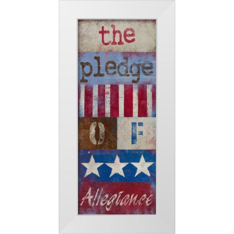 The Pledge of Allegiance White Modern Wood Framed Art Print by Kingsley