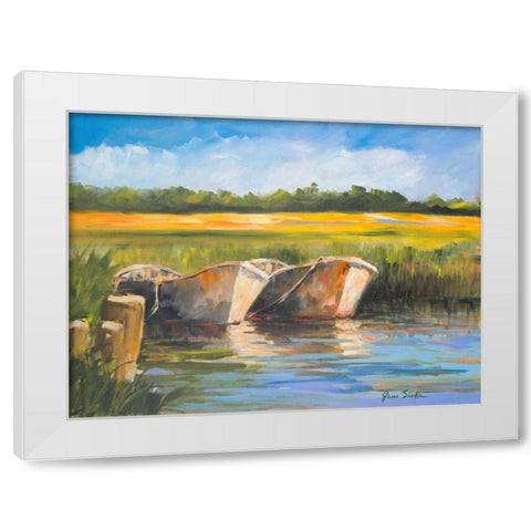 Day on the Lake White Modern Wood Framed Art Print by Slivka, Jane