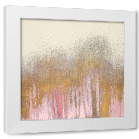 Pink Woods with Gold White Modern Wood Framed Art Print by Gonzalez, Roberto
