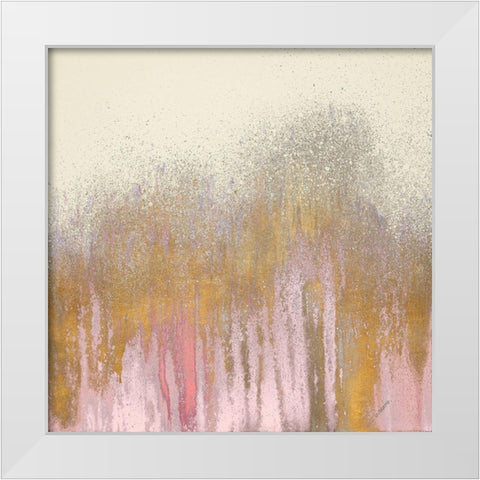Pink Woods with Gold White Modern Wood Framed Art Print by Gonzalez, Roberto