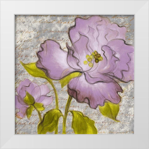 Purple Florals I White Modern Wood Framed Art Print by Loreth, Lanie