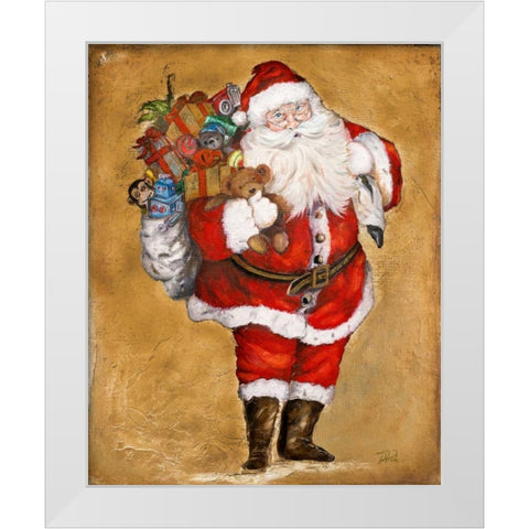 Jolly Night on Gold White Modern Wood Framed Art Print by Pinto, Patricia