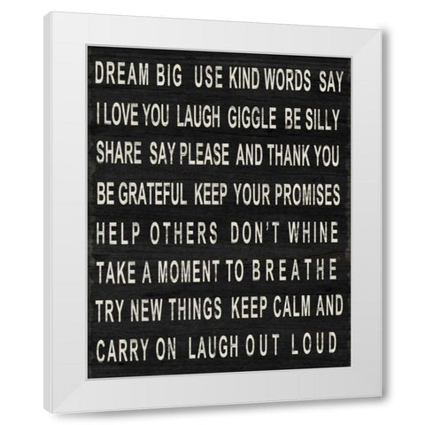 Dream Big White Modern Wood Framed Art Print by SD Graphics Studio