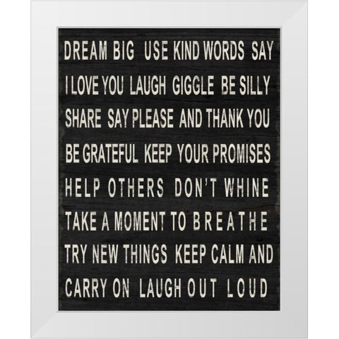 Dream Big White Modern Wood Framed Art Print by SD Graphics Studio