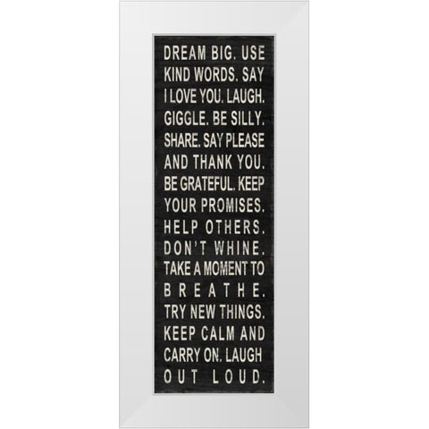 Dream Big - use kind words White Modern Wood Framed Art Print by Studio, Sd Graphics