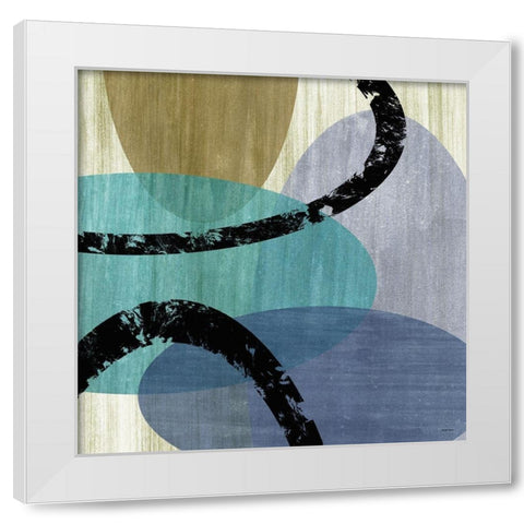 Elastic Blue III White Modern Wood Framed Art Print by Marcon, Michael