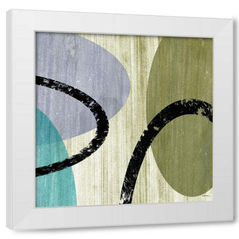 Elastic Blue V White Modern Wood Framed Art Print by Marcon, Michael