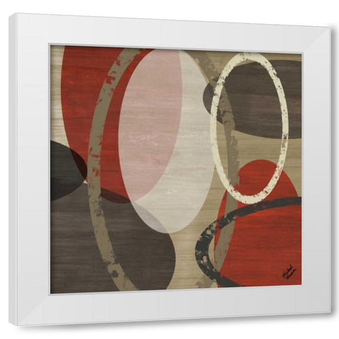 Elastic Red I White Modern Wood Framed Art Print by Marcon, Michael