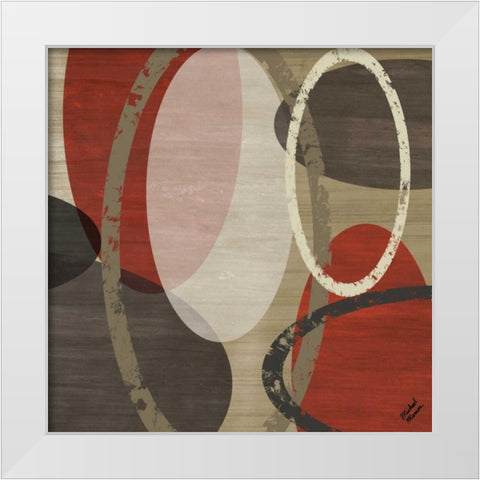 Elastic Red I White Modern Wood Framed Art Print by Marcon, Michael