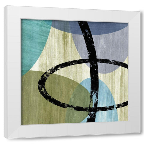 Elastic Blue IV White Modern Wood Framed Art Print by Marcon, Michael