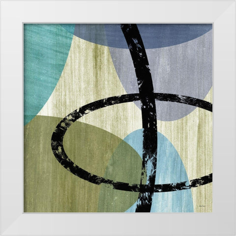 Elastic Blue IV White Modern Wood Framed Art Print by Marcon, Michael