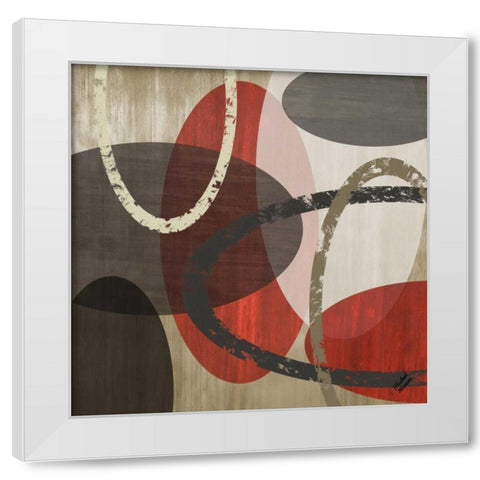 Elastic Red II White Modern Wood Framed Art Print by Marcon, Michael