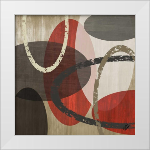 Elastic Red II White Modern Wood Framed Art Print by Marcon, Michael