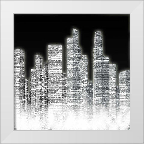 Black and White City I White Modern Wood Framed Art Print by Studio, Sd Graphics