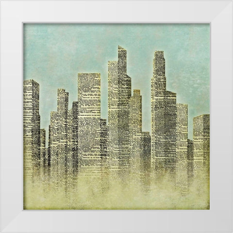 The City I White Modern Wood Framed Art Print by SD Graphics Studio