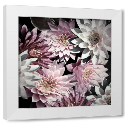 Plum Florals White Modern Wood Framed Art Print by Mansfield, Kathy