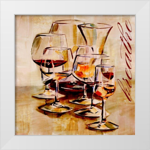 Breathe White Modern Wood Framed Art Print by French-Roussia, Heather A.