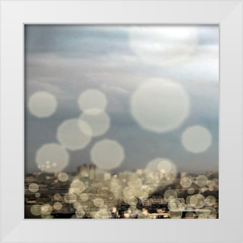City of Lights Square I White Modern Wood Framed Art Print by Navas, Emily