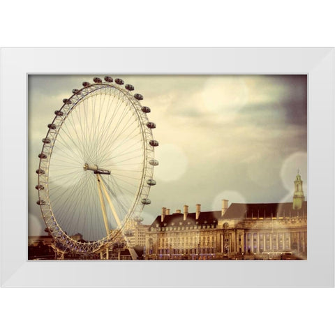 London Ferris Wheel White Modern Wood Framed Art Print by Navas, Emily