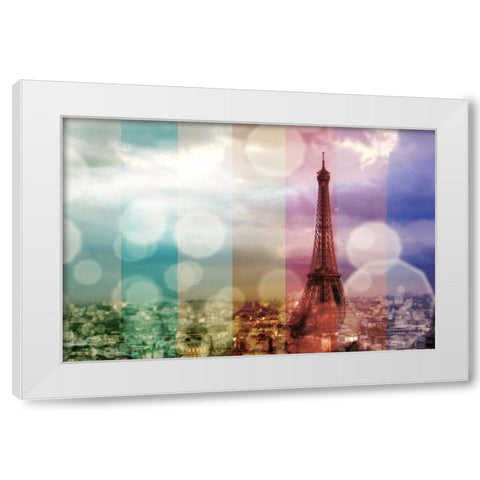 Paris in Lights White Modern Wood Framed Art Print by Navas, Emily