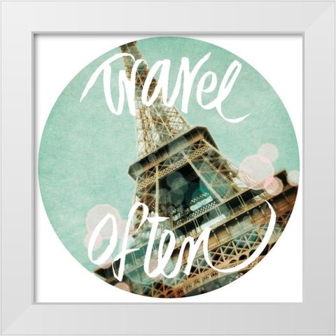 Travel Often White Modern Wood Framed Art Print by Navas, Emily