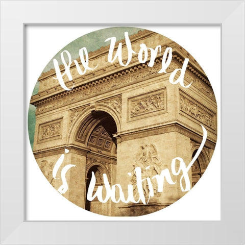 The World Is Waiting White Modern Wood Framed Art Print by Navas, Emily