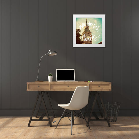 Wanderlust Awaits White Modern Wood Framed Art Print by Navas, Emily
