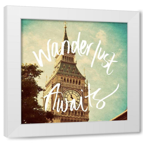 Wanderlust Awaits White Modern Wood Framed Art Print by Navas, Emily