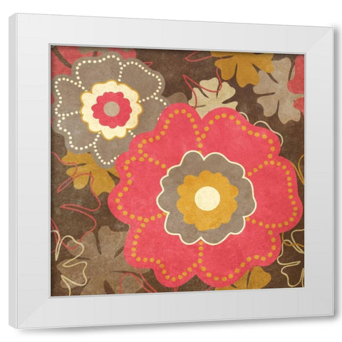 Fun Flowers I White Modern Wood Framed Art Print by Studio, Sd Graphics