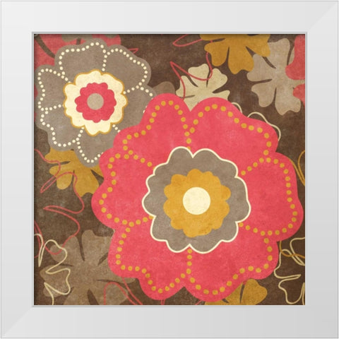 Fun Flowers I White Modern Wood Framed Art Print by Studio, Sd Graphics