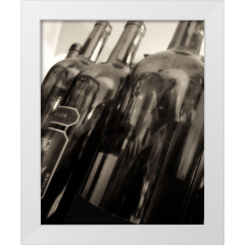 Open Bottles I White Modern Wood Framed Art Print by French-Roussia, Heather A.