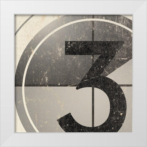Three White Modern Wood Framed Art Print by Sd Graphics Studio