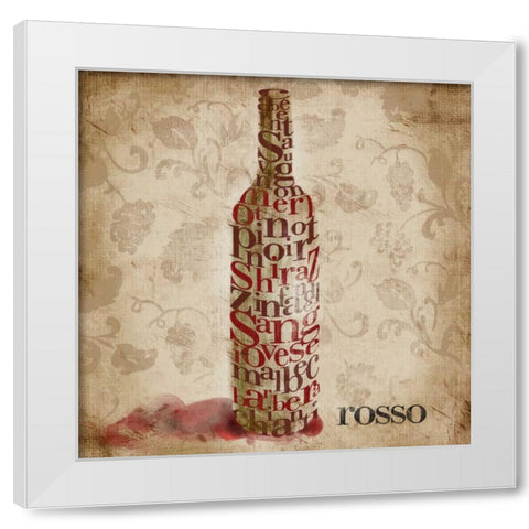 Type of Wine I White Modern Wood Framed Art Print by SD Graphics Studio