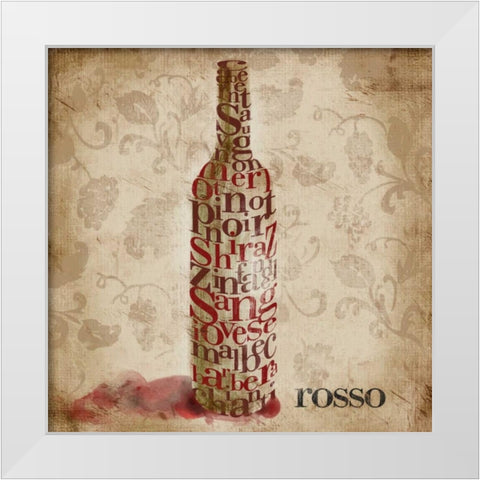 Type of Wine I White Modern Wood Framed Art Print by SD Graphics Studio