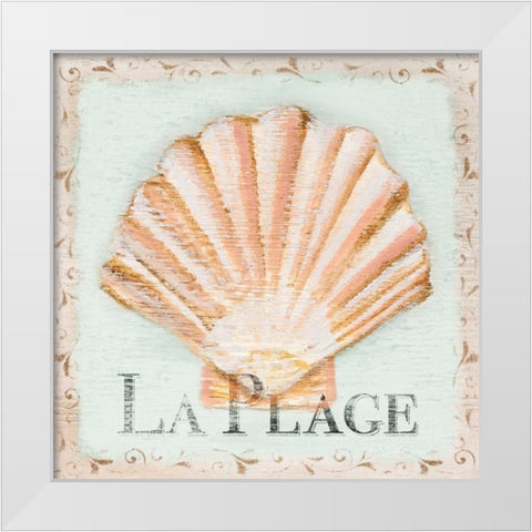 La Plage White Modern Wood Framed Art Print by Hakimipour, Tiffany
