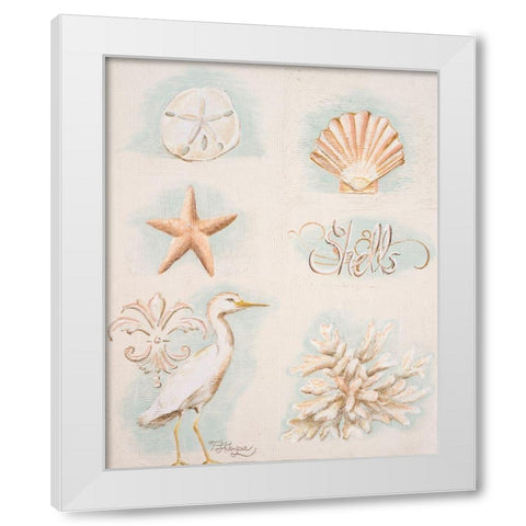 Sandy Shore I White Modern Wood Framed Art Print by Hakimipour, Tiffany
