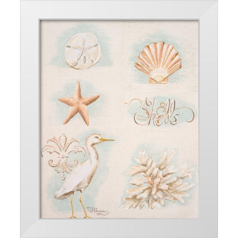 Sandy Shore I White Modern Wood Framed Art Print by Hakimipour, Tiffany