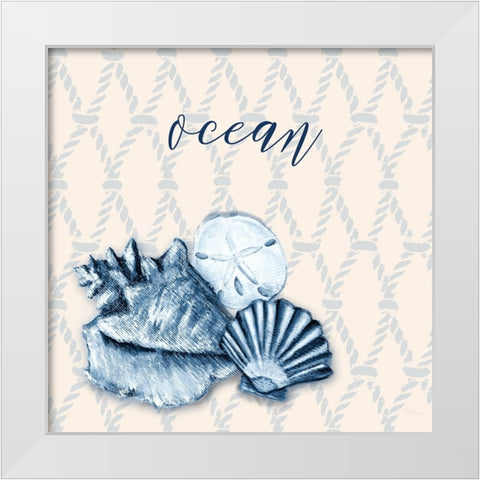 Ocean Waves I White Modern Wood Framed Art Print by Hakimipour, Tiffany
