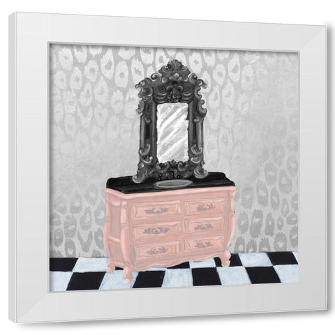 Rose Gold Bath I White Modern Wood Framed Art Print by Hakimipour, Tiffany