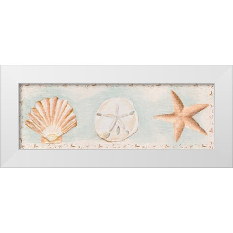 Sandy Shells I White Modern Wood Framed Art Print by Hakimipour, Tiffany