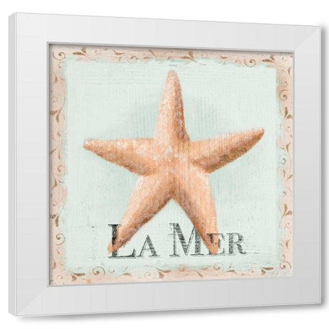 La Mer White Modern Wood Framed Art Print by Hakimipour, Tiffany
